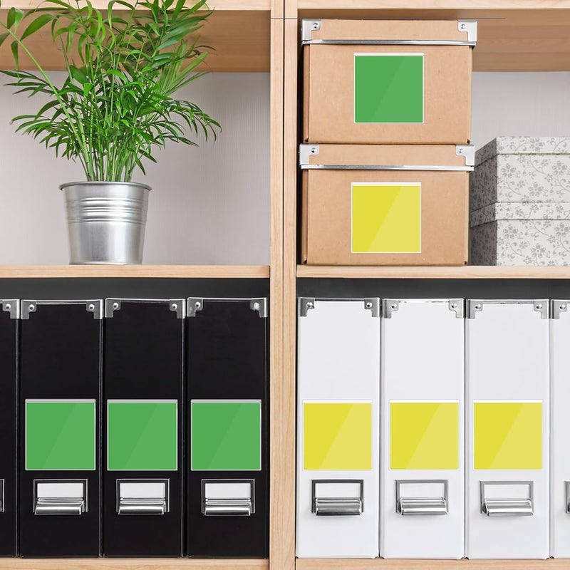 Ysglory 100 Packs Adhesive Label Storage Bin Pockets Clear Plastic Index Card Pockets Sleeves Adhesive Pouches Card Holders with Top Opening for Storage Bins, Library, Office (3.5 x 3.5 inches) - Image 2